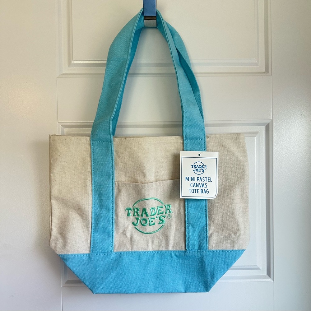 Trader Joe’s Mini Pastel Canvas Tote Bag NWT